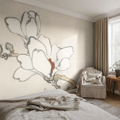 Fototapet 3D pentru living cu păsări așezate pe ramuri