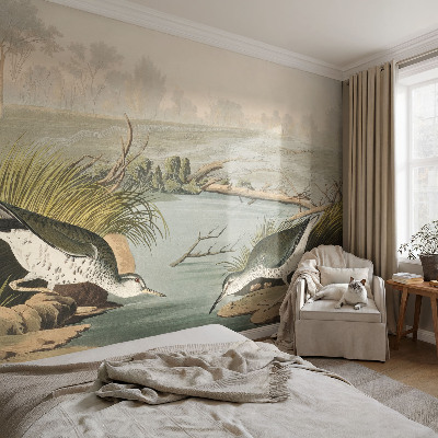 Fototapet autoadeziv pentru living cu ilustrație botanică