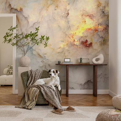 Fototapet 3D pentru living cu motiv floral simetric