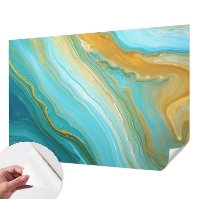 Fototapet autoadeziv pentru living cu forme colorate