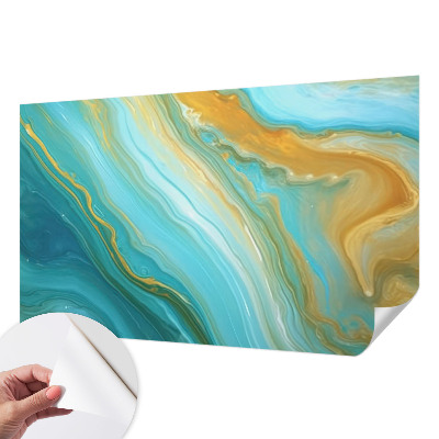 Fototapet autoadeziv pentru living cu forme colorate