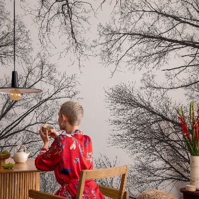 Fototapet autoadeziv pentru living cu tușe colorate