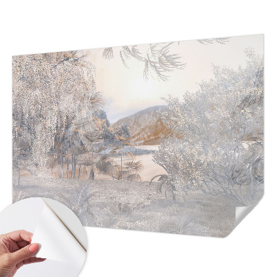 Fototapet autoadeziv pentru dormitor cu motiv geometric în tonuri armonioase
