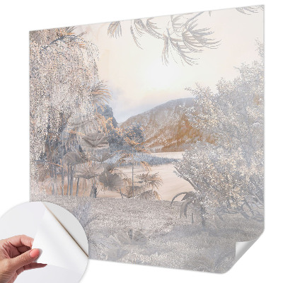 Fototapet autoadeziv pentru dormitor cu motiv geometric în tonuri armonioase