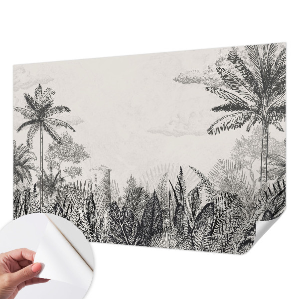 Tapet autocolant perete cu motiv floral elegant
