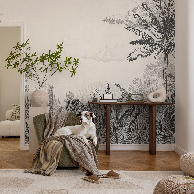 Tapet autocolant perete cu motiv floral elegant