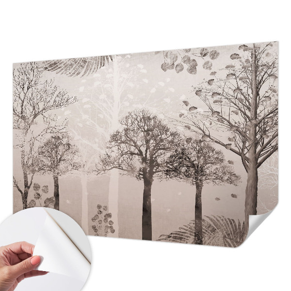 Fototapet 3D pentru living cu flori subtile în nuanțe delicate