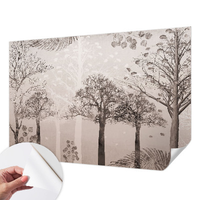 Fototapet 3D pentru living cu flori subtile în nuanțe delicate