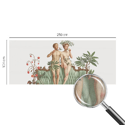 Fototapet autoadeziv pentru camera copiilor cu un cuplu de păsări în design decorativ