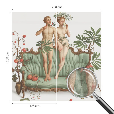 Fototapet autoadeziv pentru camera copiilor cu un cuplu de păsări în design decorativ