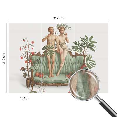 Fototapet autoadeziv pentru camera copiilor cu un cuplu de păsări în design decorativ