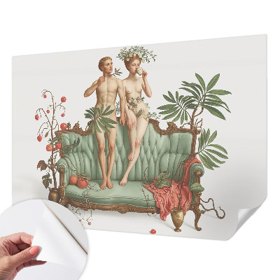 Fototapet autoadeziv pentru camera copiilor cu un cuplu de păsări în design decorativ