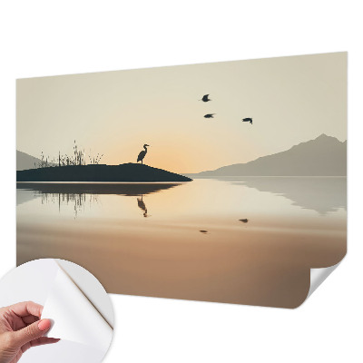 Fototapet 3d pentru dormitor Apus de soare curcubeu