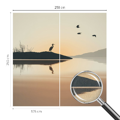 Fototapet 3d pentru dormitor cu motivul unui apus de soare în nuanțe de curcubeu