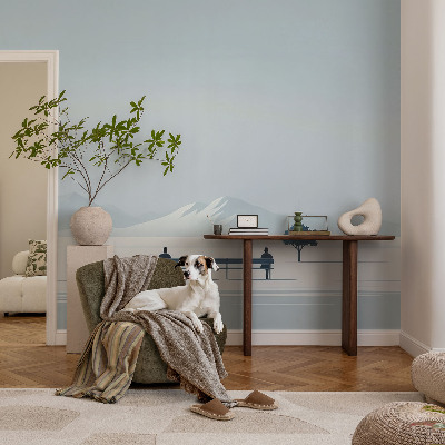 Fototapet autoadeziv pentru camera copiilor cu ilustrație cu valuri urlătoare