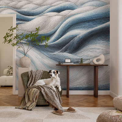 Fototapet 3D pentru living cu model de maci veseli