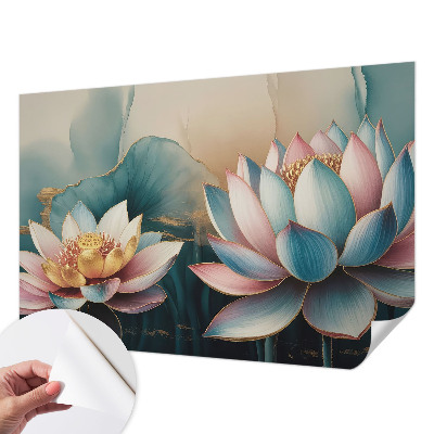 Fototapet 3d pentru dormitor Flori gri