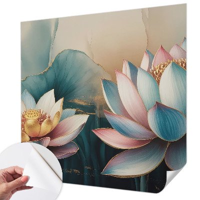 Fototapet 3D pentru dormitor cu motiv de flori gri
