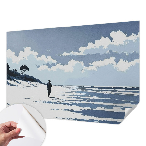 Fototapet autoadeziv pentru living cu motivul frunzelor tropicale