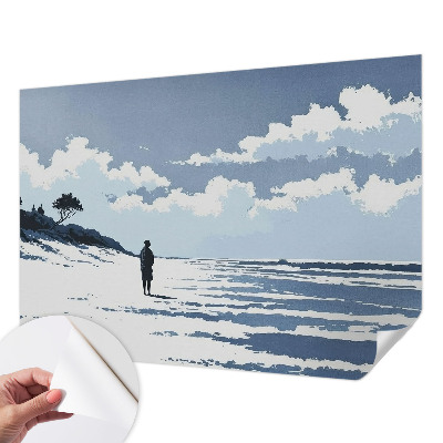 Fototapet autoadeziv pentru living cu motivul frunzelor tropicale