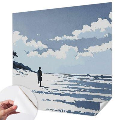 Fototapet autoadeziv pentru living cu motivul frunzelor tropicale