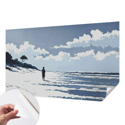 Fototapet autoadeziv pentru living cu motivul frunzelor tropicale