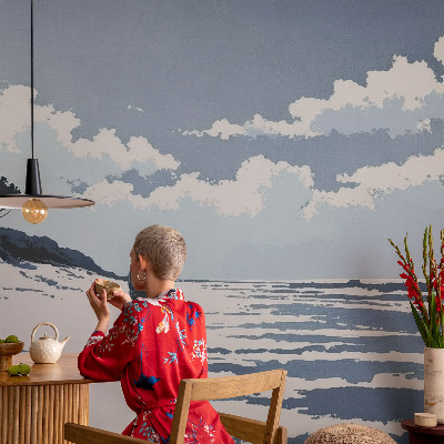 Fototapet autoadeziv pentru living cu motivul frunzelor tropicale