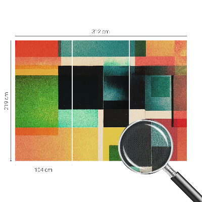 Fototapet 3d pentru dormitor cu design în tonuri armonioase și motive geometrice