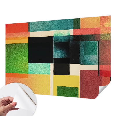Fototapet 3d pentru dormitor cu design în tonuri armonioase și motive geometrice
