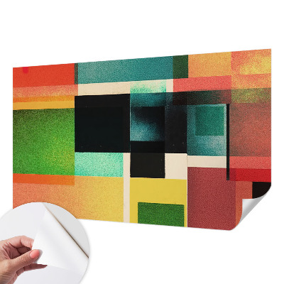 Fototapet 3d pentru dormitor cu design în tonuri armonioase și motive geometrice