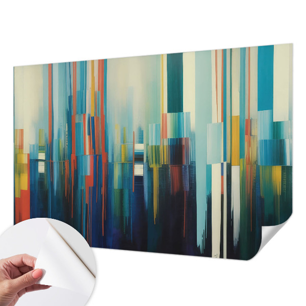 Fototapet 3D pentru living cu un motiv abstract colorat