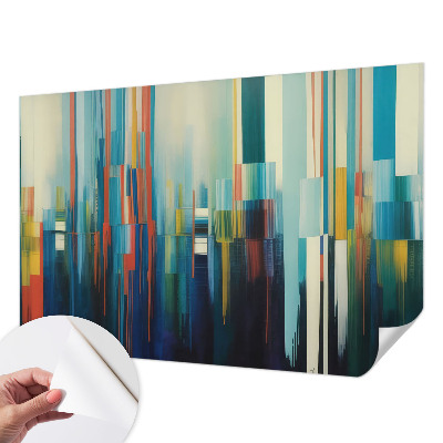 Fototapet 3D pentru living cu un motiv abstract colorat