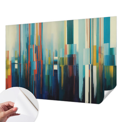 Fototapet 3D pentru living cu un motiv abstract colorat