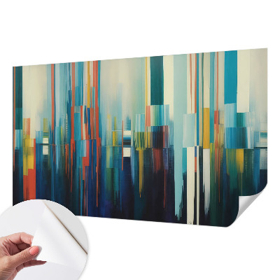 Fototapet 3D pentru living cu un motiv abstract colorat