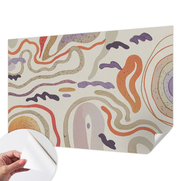 Fototapet autoadeziv pentru living cu un model de linii abstracte