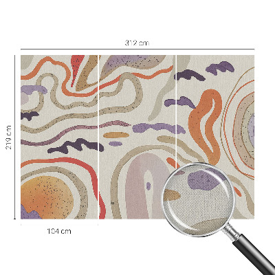 Fototapet autoadeziv pentru living cu un model de linii abstracte