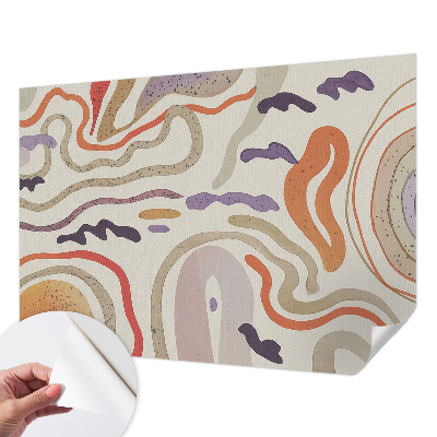 Fototapet autoadeziv pentru living cu un model de linii abstracte