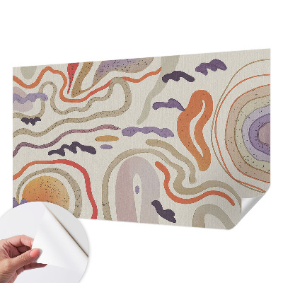 Fototapet autoadeziv pentru living cu un model de linii abstracte