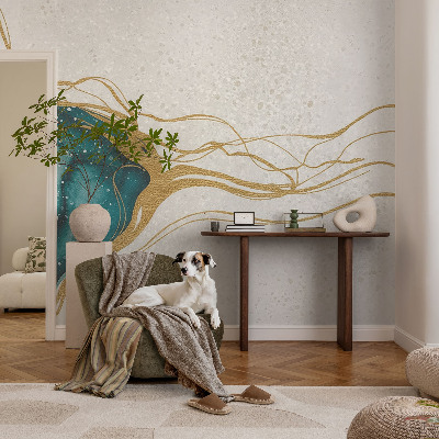 Fototapet 3d pentru dormitor cu motiv de vârtejuri de plante