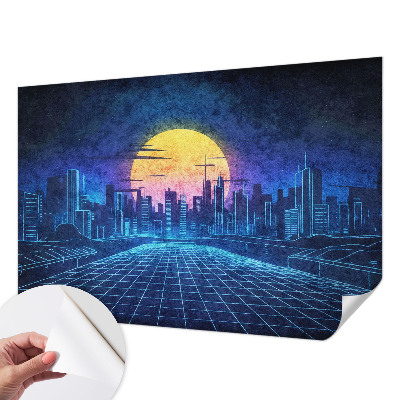 Fototapet 3D pentru living cu un motiv colorat pentru decorul camerei