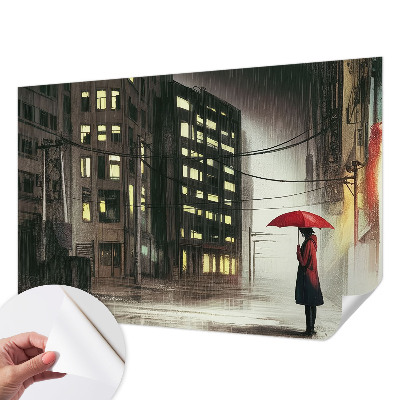 Fototapet 3D pentru living cu motiv de păsări și crini
