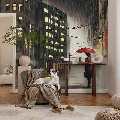 Fototapet 3d pentru living Păsări și crini