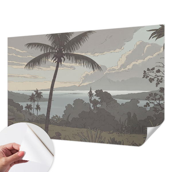 Fototapet 3d pentru dormitor Oază tropicală