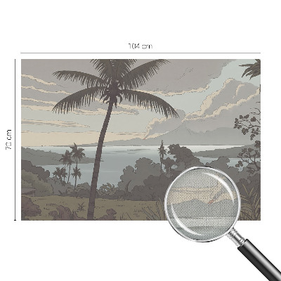 Fototapet 3d pentru dormitor Oază tropicală