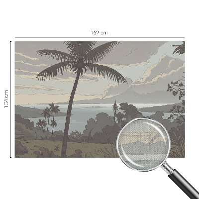 Fototapet 3d pentru dormitor Oază tropicală