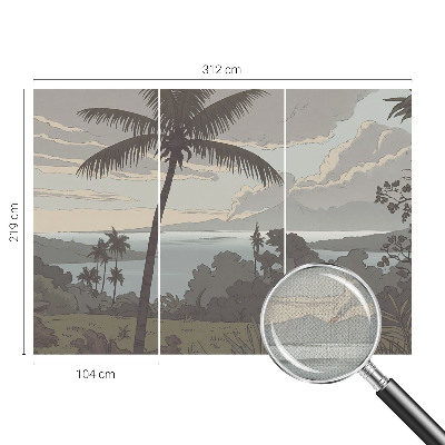 Fototapet 3d pentru dormitor Oază tropicală