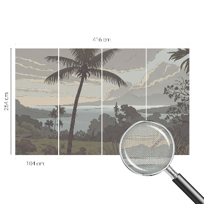 Fototapet 3d pentru dormitor Oază tropicală