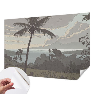 Fototapet 3d pentru dormitor Oază tropicală