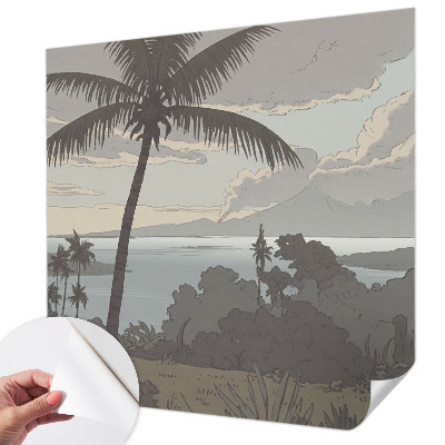 Fototapet 3d pentru dormitor Oază tropicală