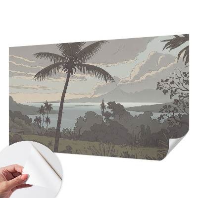 Fototapet 3d pentru dormitor Oază tropicală